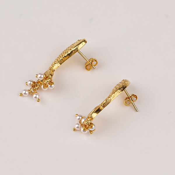 Silver Matsya Earrings | 22K Gold-Plated