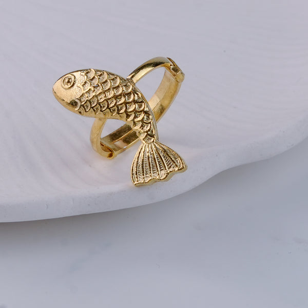 Silver Matsya Ring | 22K Gold-Plated
