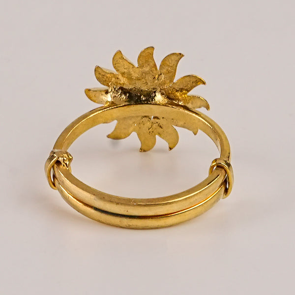 Silver Sun Ring | 22K Gold-Plated