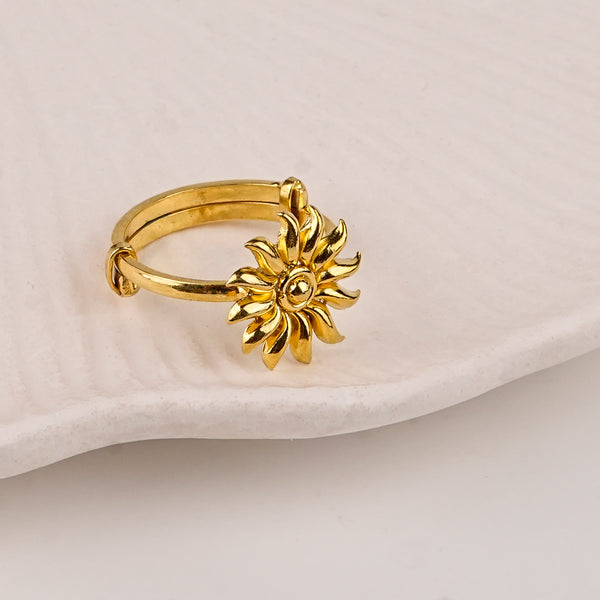 Silver Sun Ring | 22K Gold-Plated