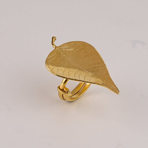 Silver Peepal Ring | 22K Gold-Plated
