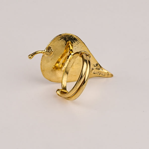 Silver Peepal Ring | 22K Gold-Plated