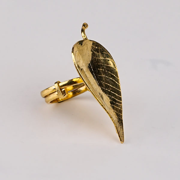 Silver Peepal Ring | 22K Gold-Plated