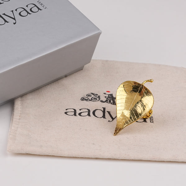 Silver Peepal Ring | 22K Gold-Plated