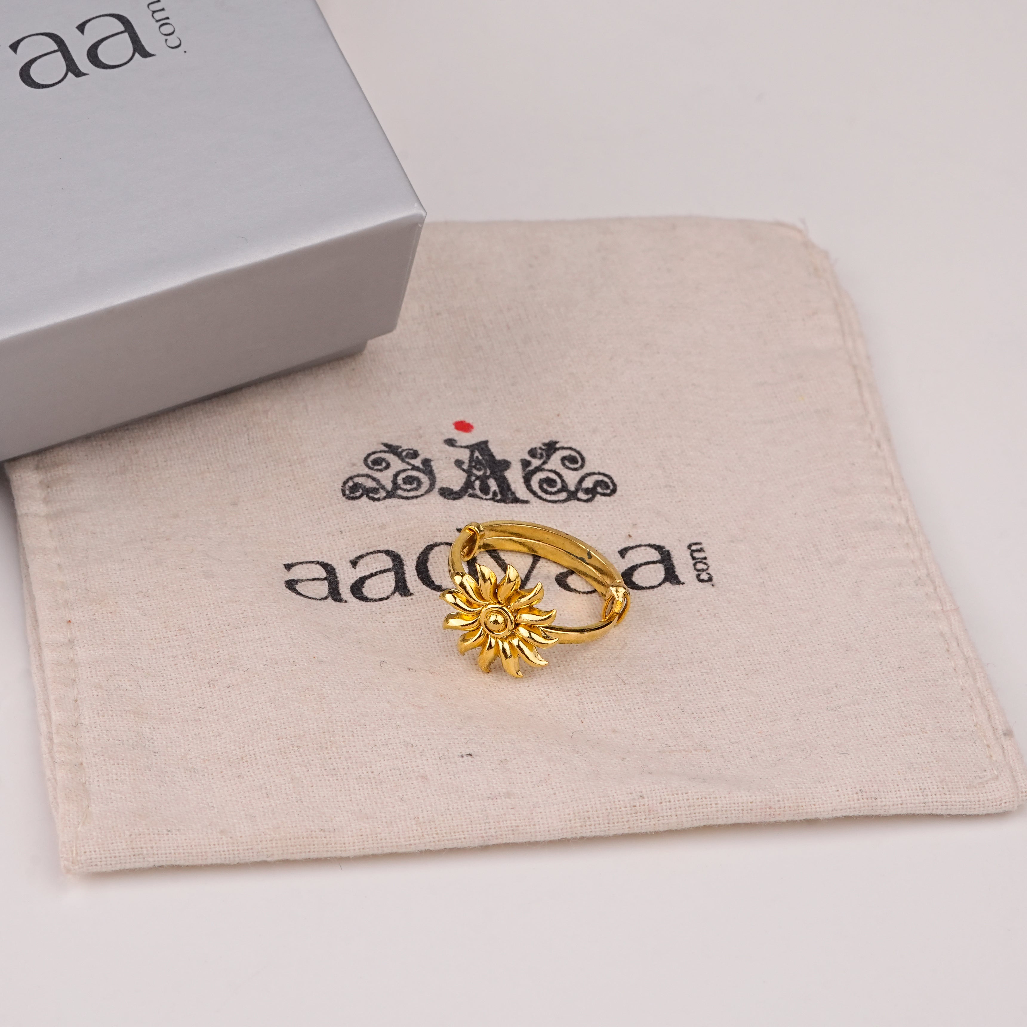 Silver Sun Ring | 22K Gold-Plated