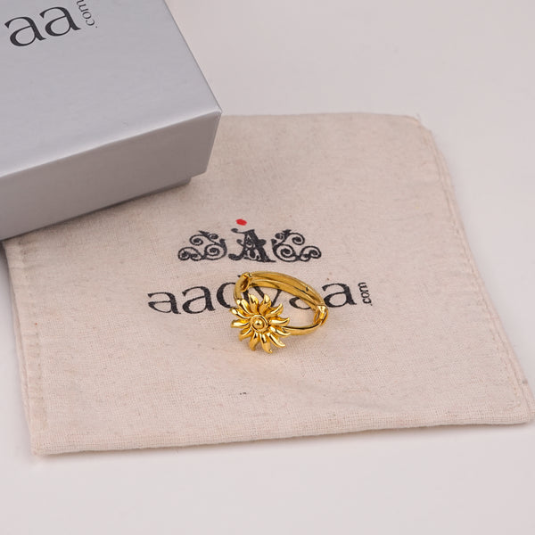 Silver Sun Ring | 22K Gold-Plated