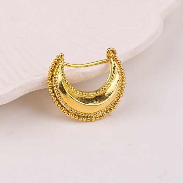 Silver Chandrakor Nath (Clip-On) | 22K Gold-Plated