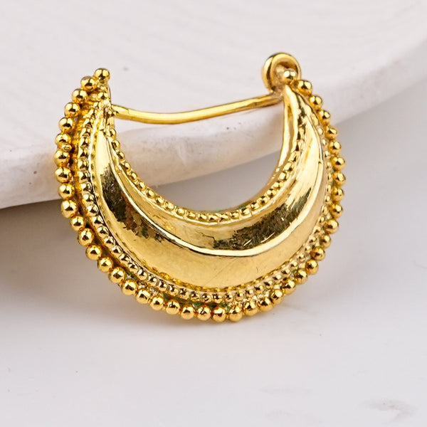 Silver Chandrakor Nath (Clip-On) | 22K Gold-Plated