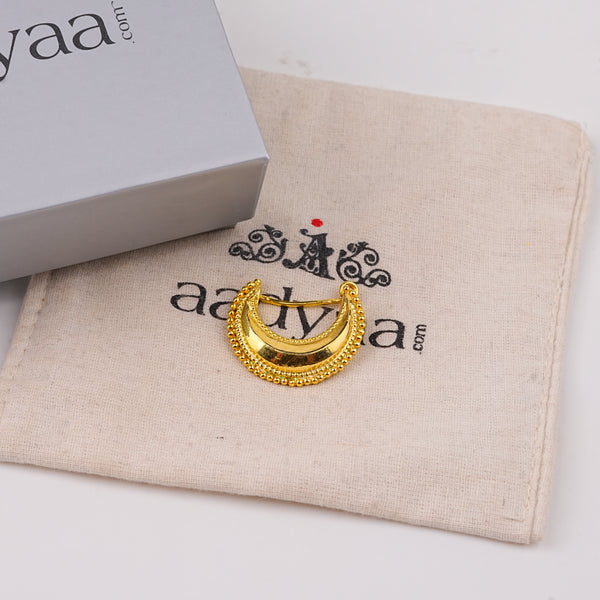 Silver Chandrakor Nath (Clip-On) | 22K Gold-Plated