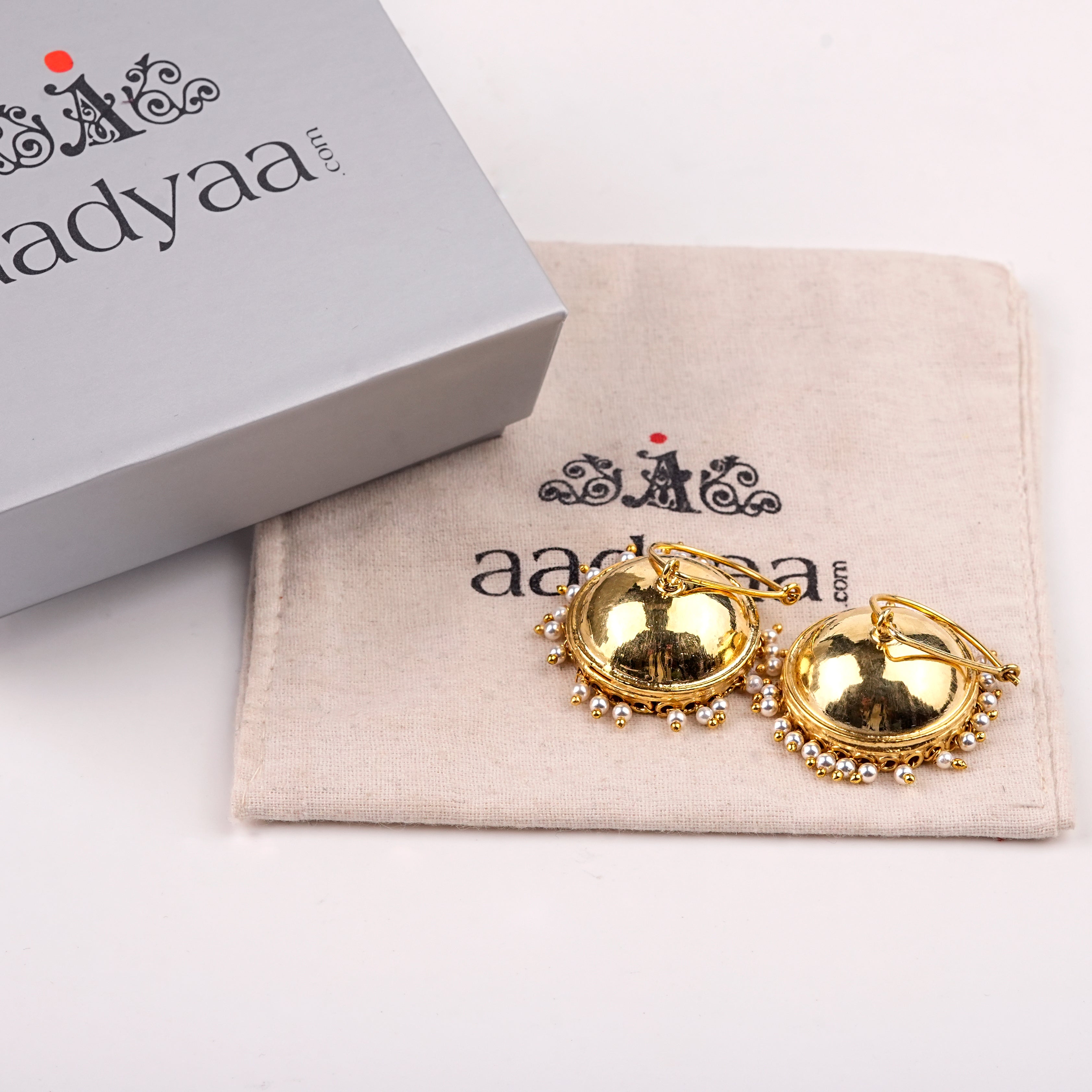 Silver Pyaari Jhumki Signature Loop Earrings | 22K Gold-Plated