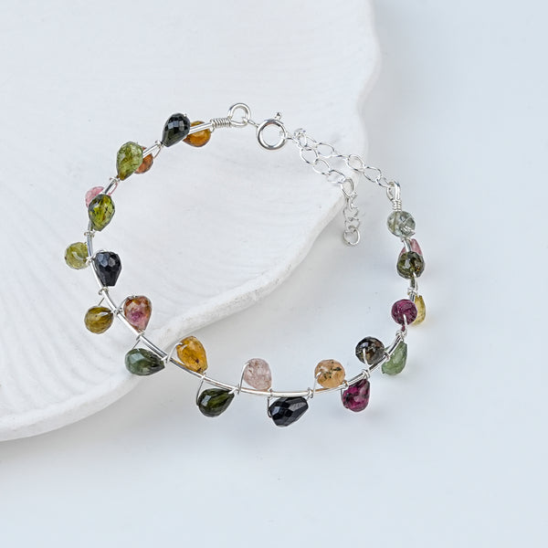 Tourmaline Twisted Bracelet | 92.5 Sterling Silver