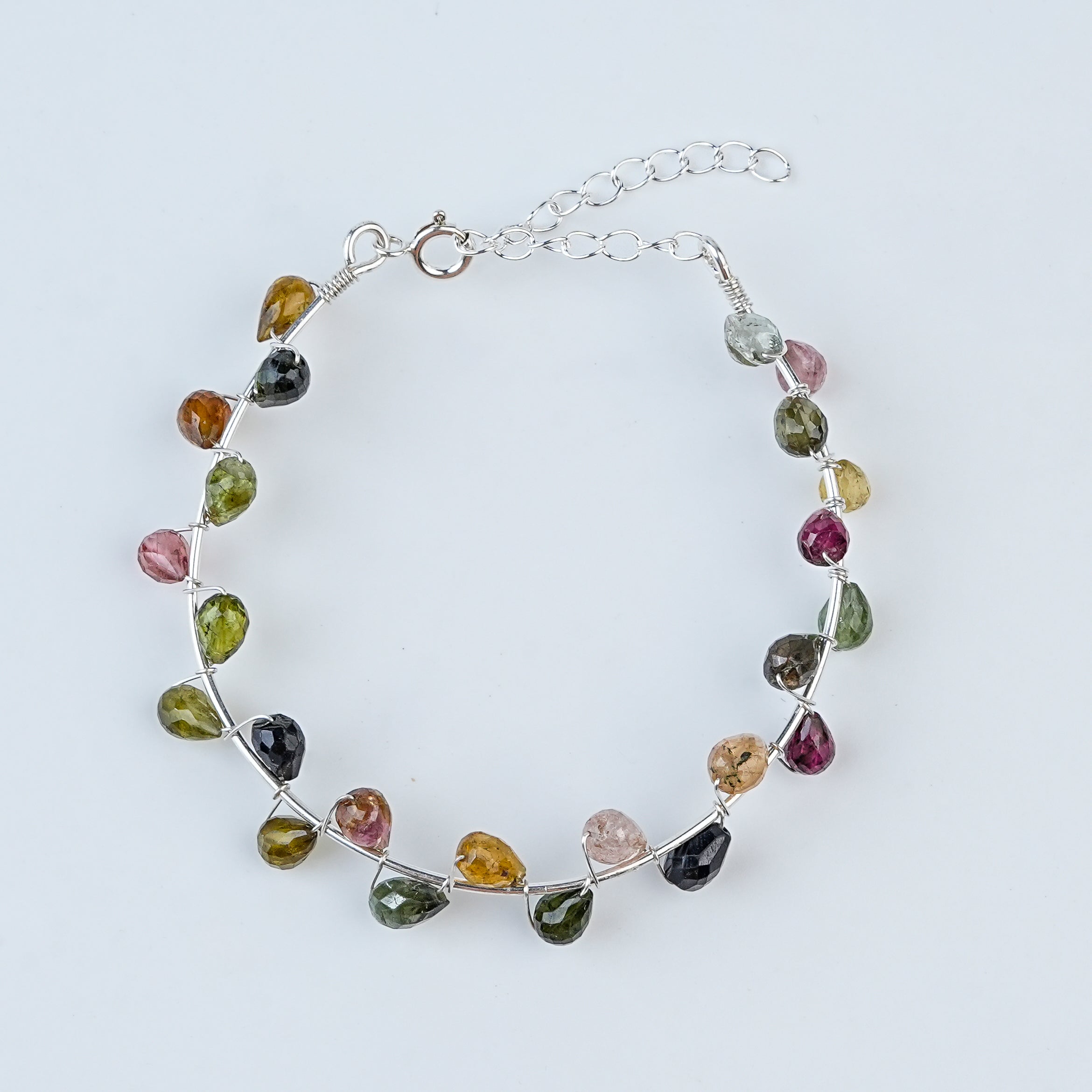 Tourmaline Twisted Bracelet | 92.5 Sterling Silver
