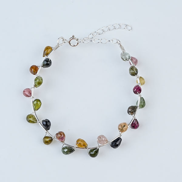 Tourmaline Twisted Bracelet | 92.5 Sterling Silver