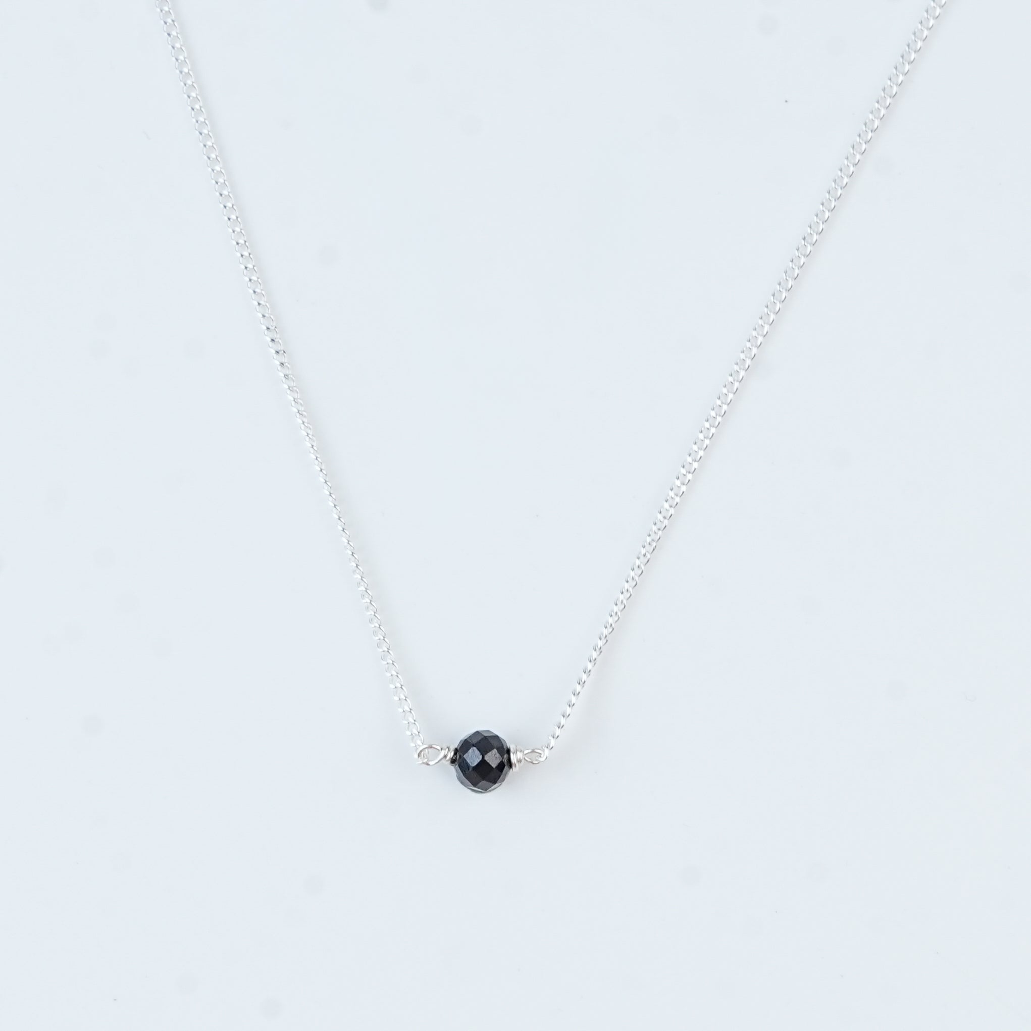 Single Black Spinel Mangalsutra | 92.5 Sterling Silver