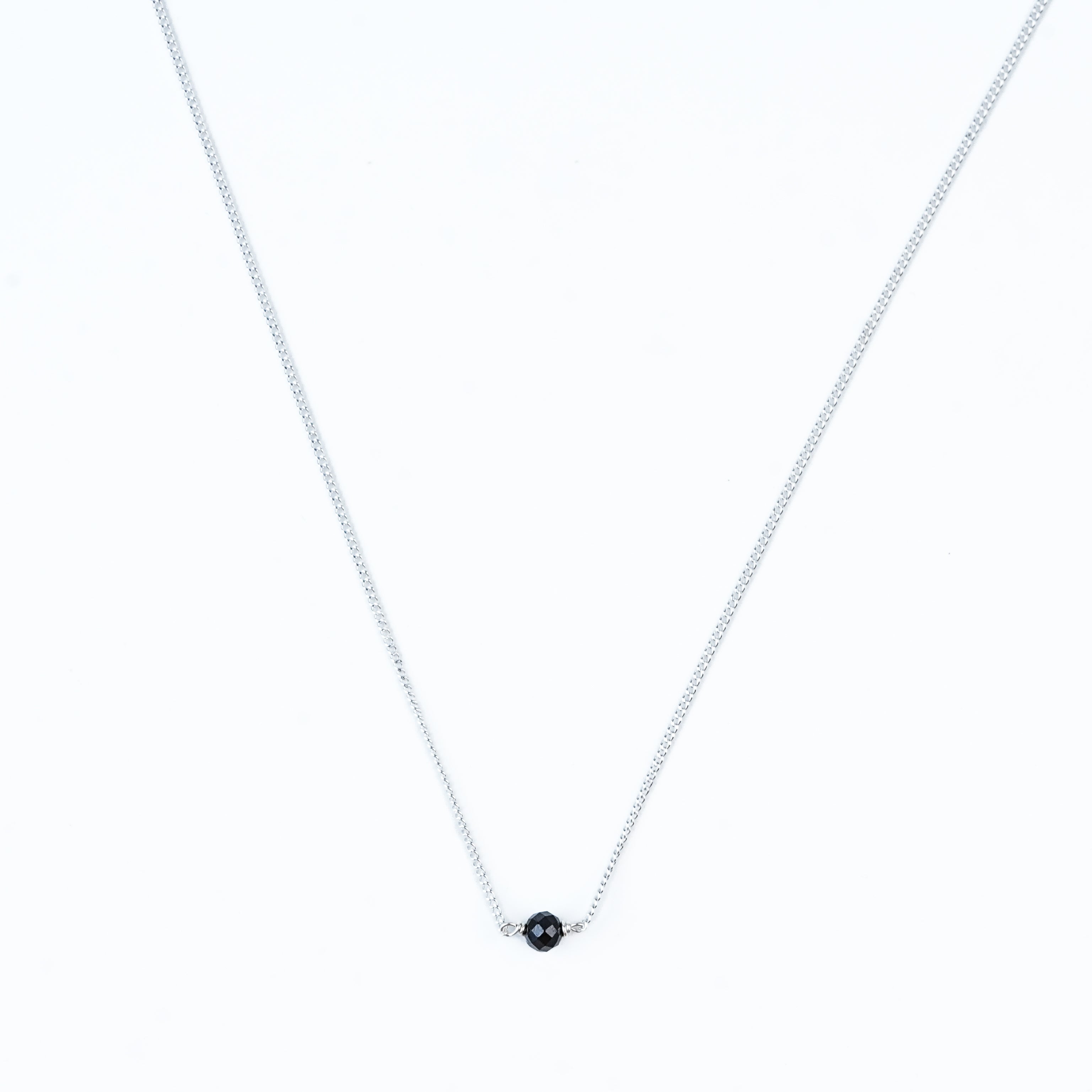 Single Black Spinel Mangalsutra | 92.5 Sterling Silver