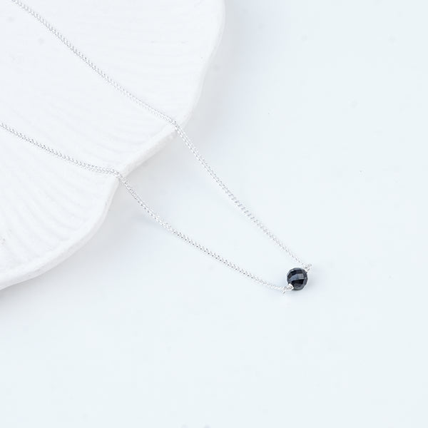 Single Black Spinel Mangalsutra | 92.5 Sterling Silver