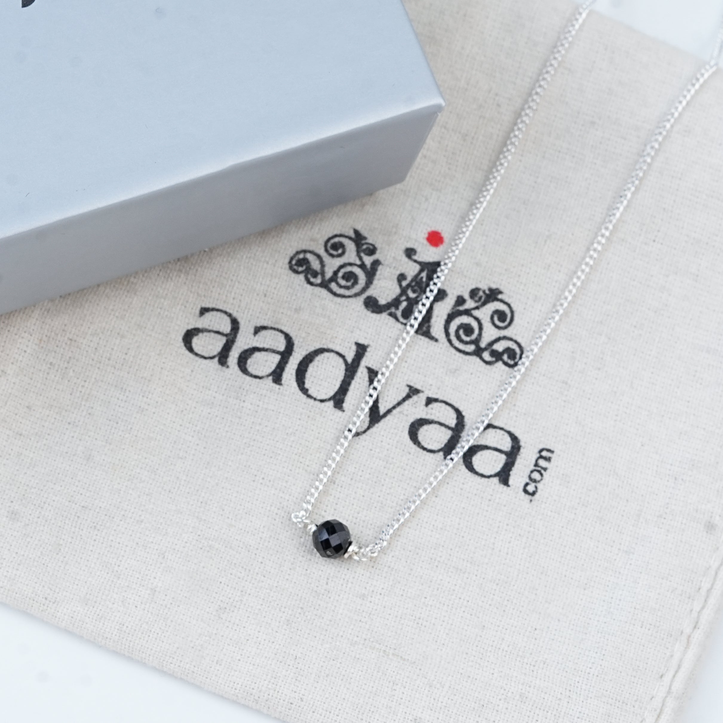 Single Black Spinel Mangalsutra | 92.5 Sterling Silver