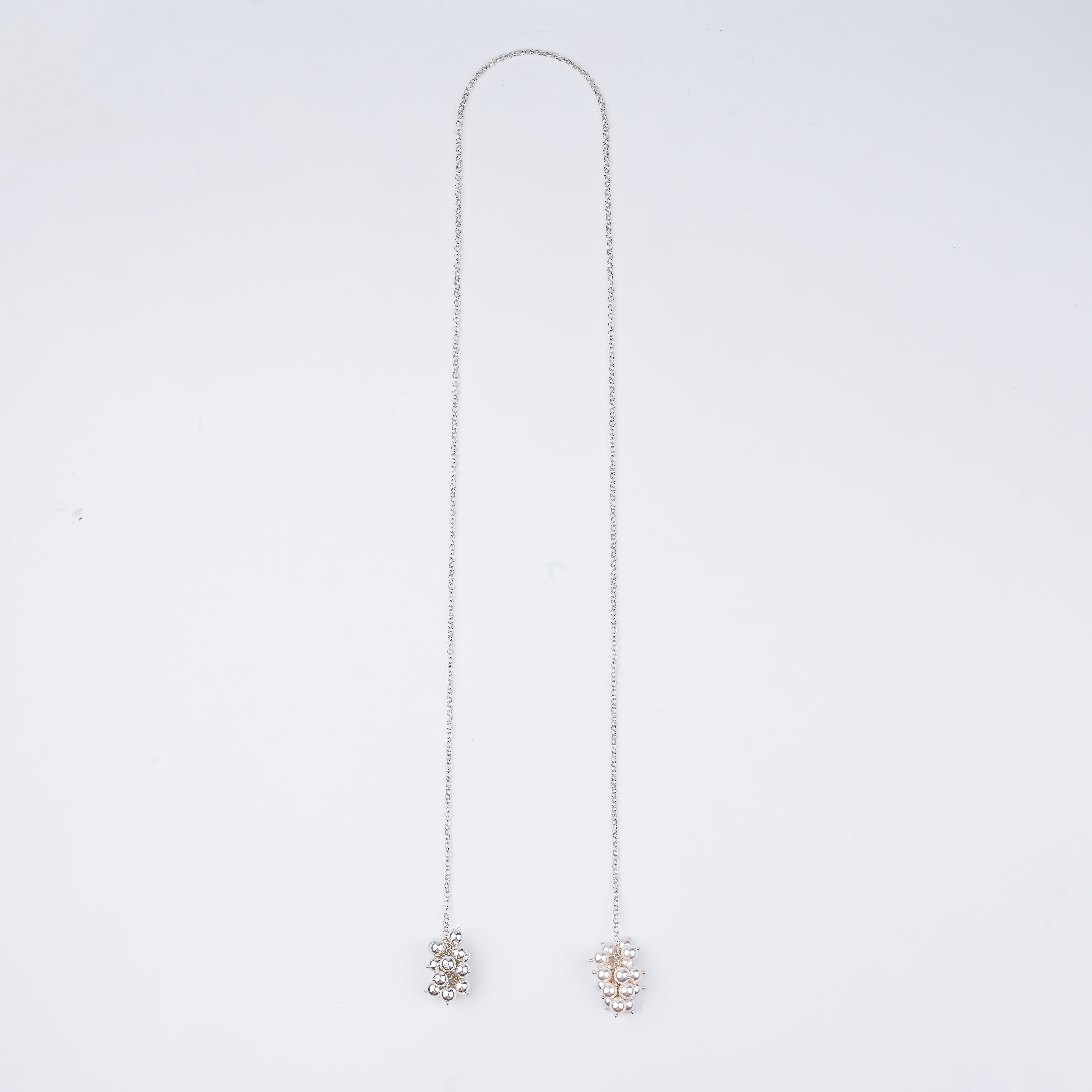 Pearl & Sarmanee Bunch Tie & Wear Necklace | 92.5 Sterling Silver