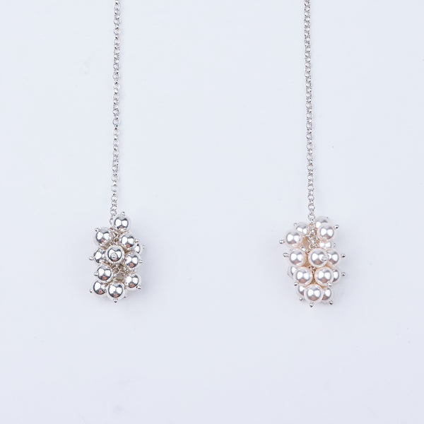 Pearl & Sarmanee Bunch Tie & Wear Necklace | 92.5 Sterling Silver