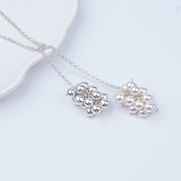 Pearl & Sarmanee Bunch Tie & Wear Necklace | 92.5 Sterling Silver