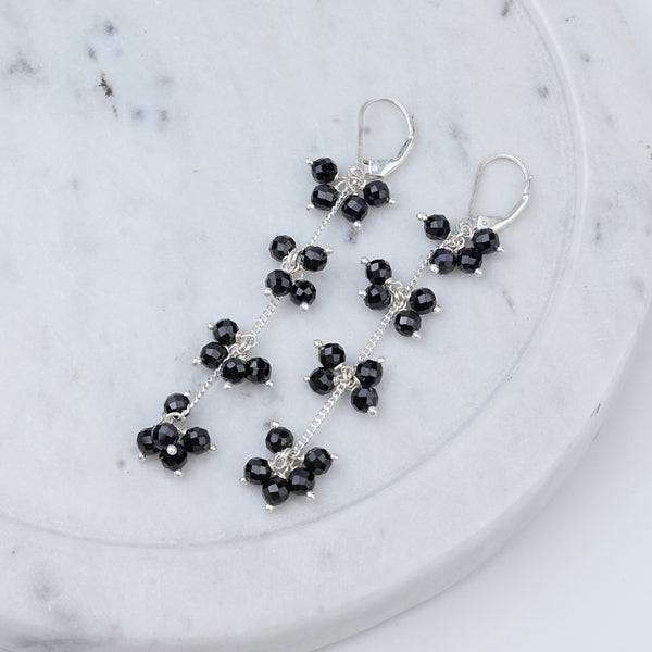 Black Spinel Bunch Earrings | 92.5 Sterling Silver
