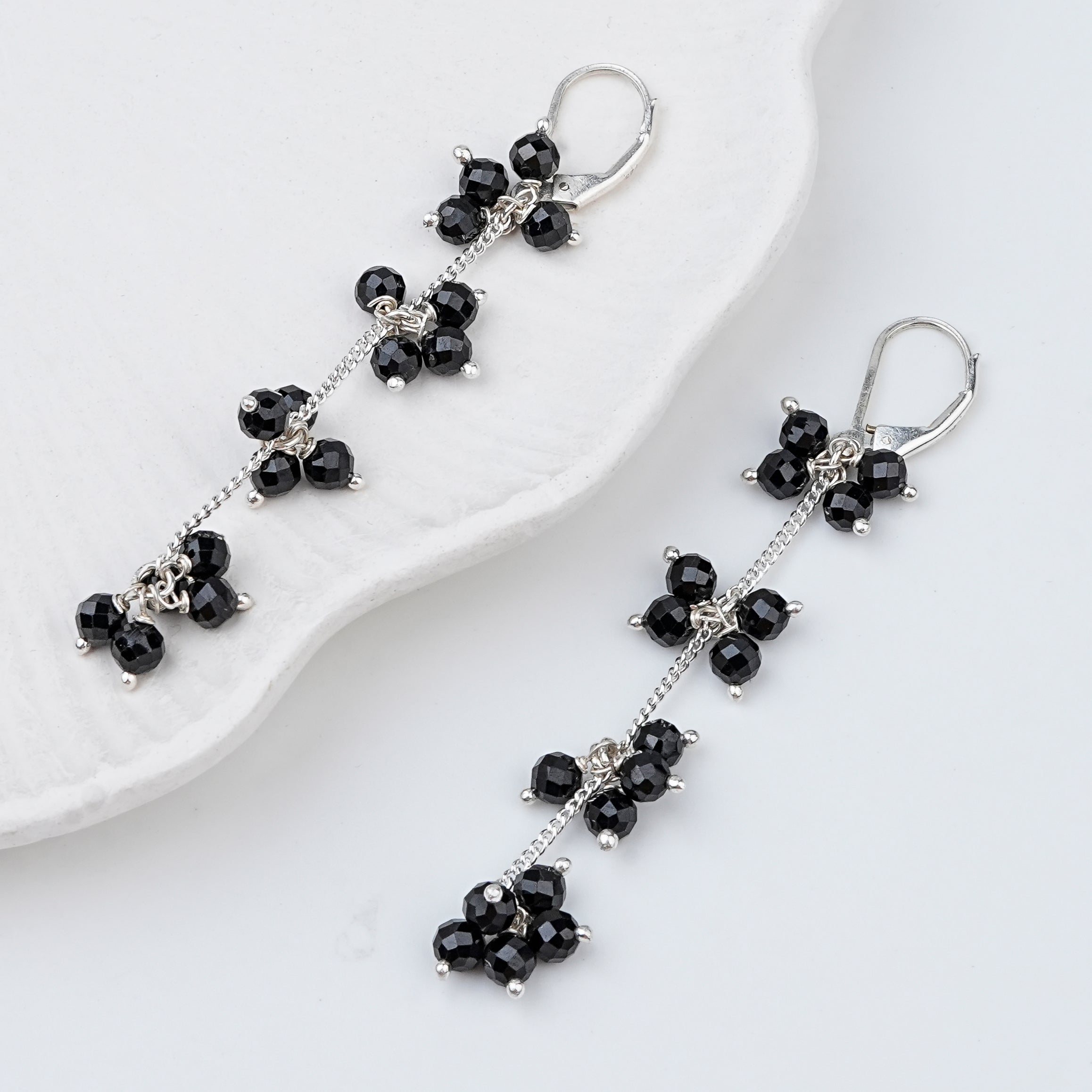 Black Spinel Bunch Earrings | 92.5 Sterling Silver