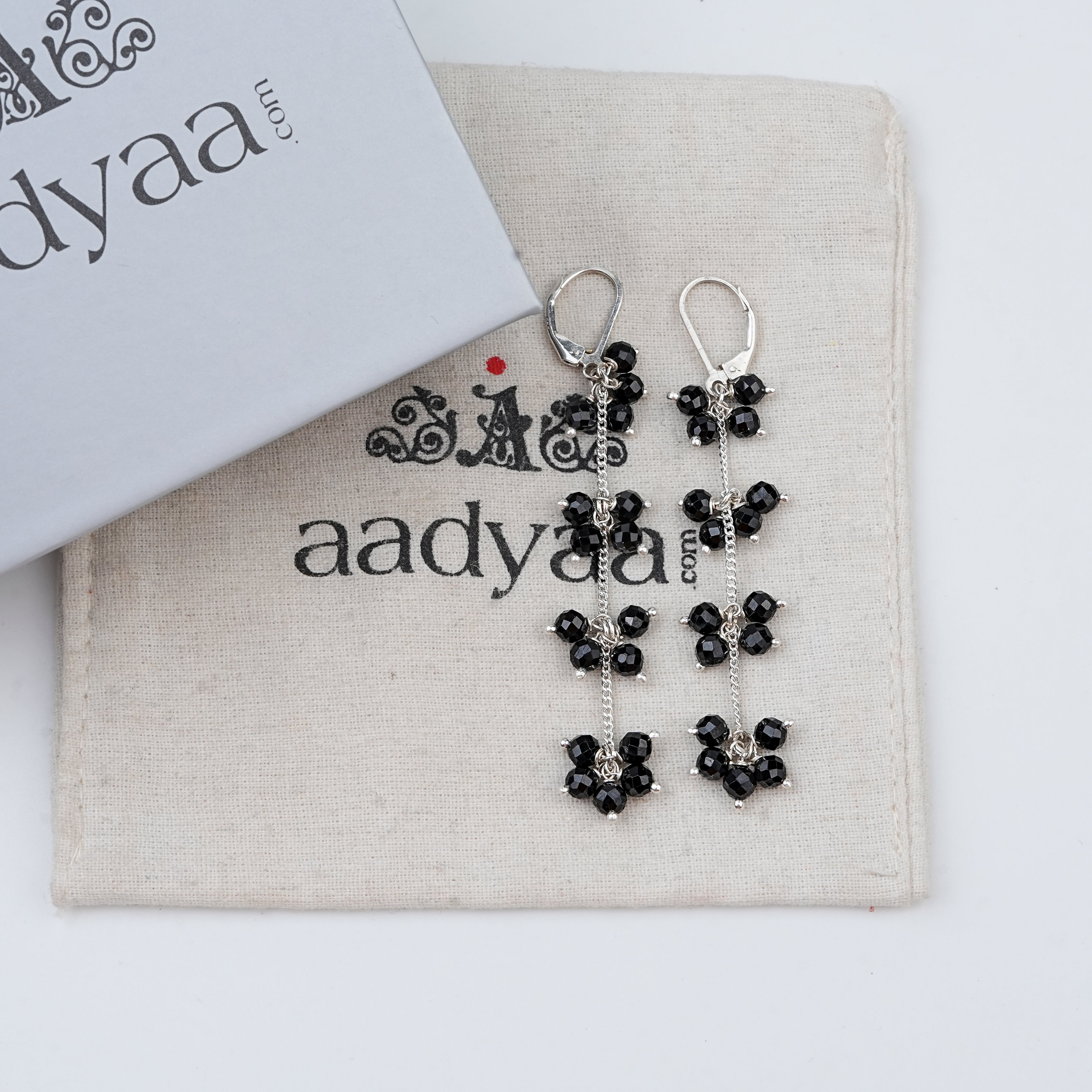 Black Spinel Bunch Earrings | 92.5 Sterling Silver