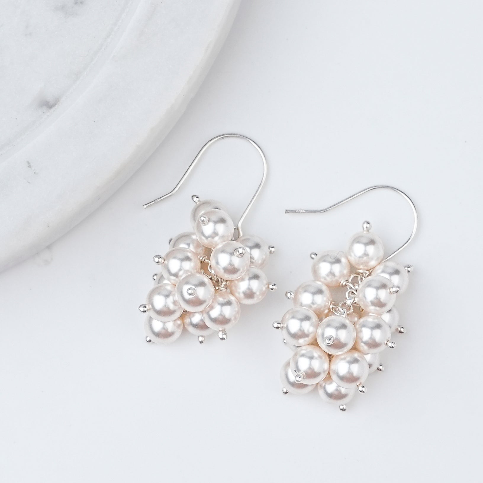 Pearl Cluster Earrings | 92.5 Sterling Silver