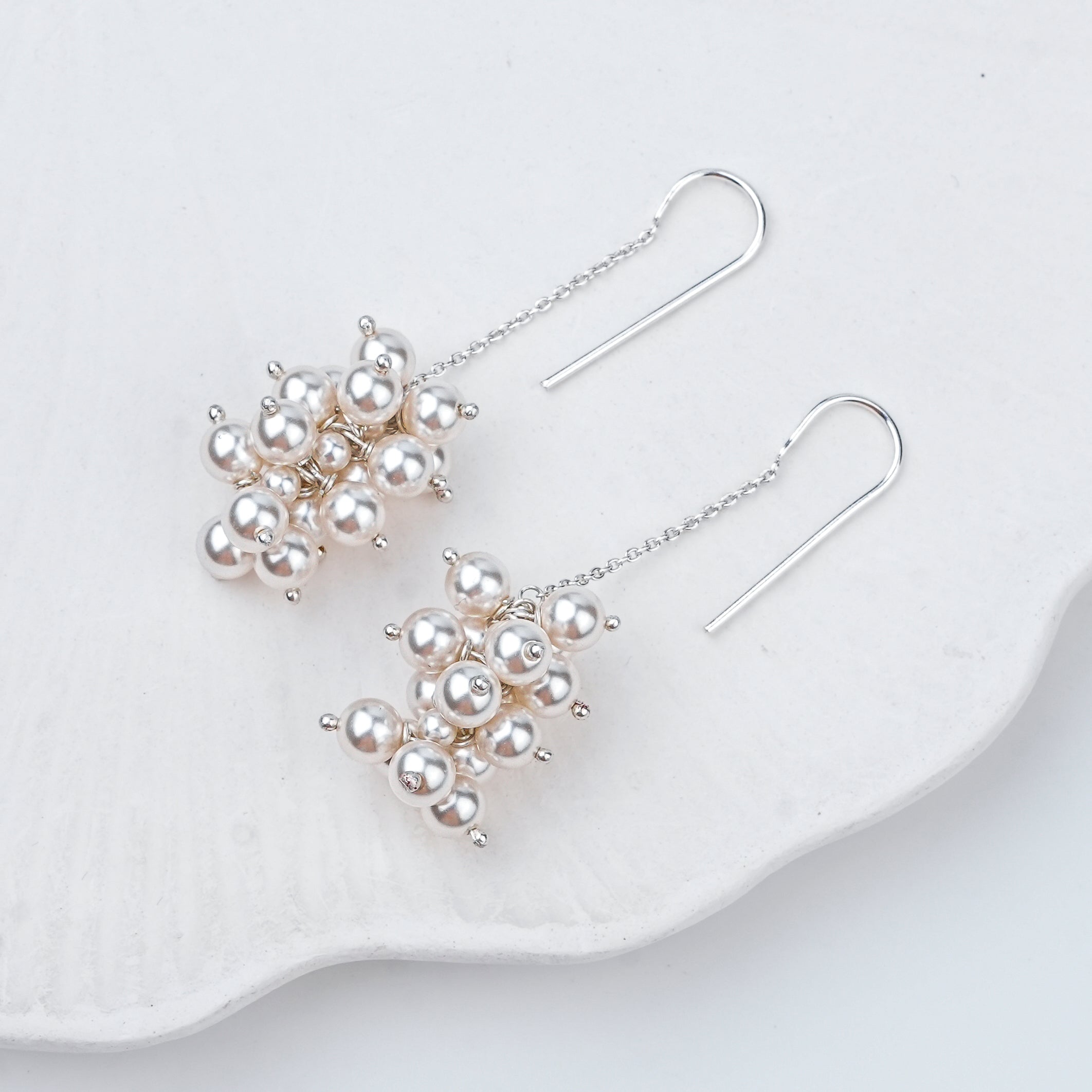 Pearl Bunch Dangling Earrings | 92.5 Sterling Silver