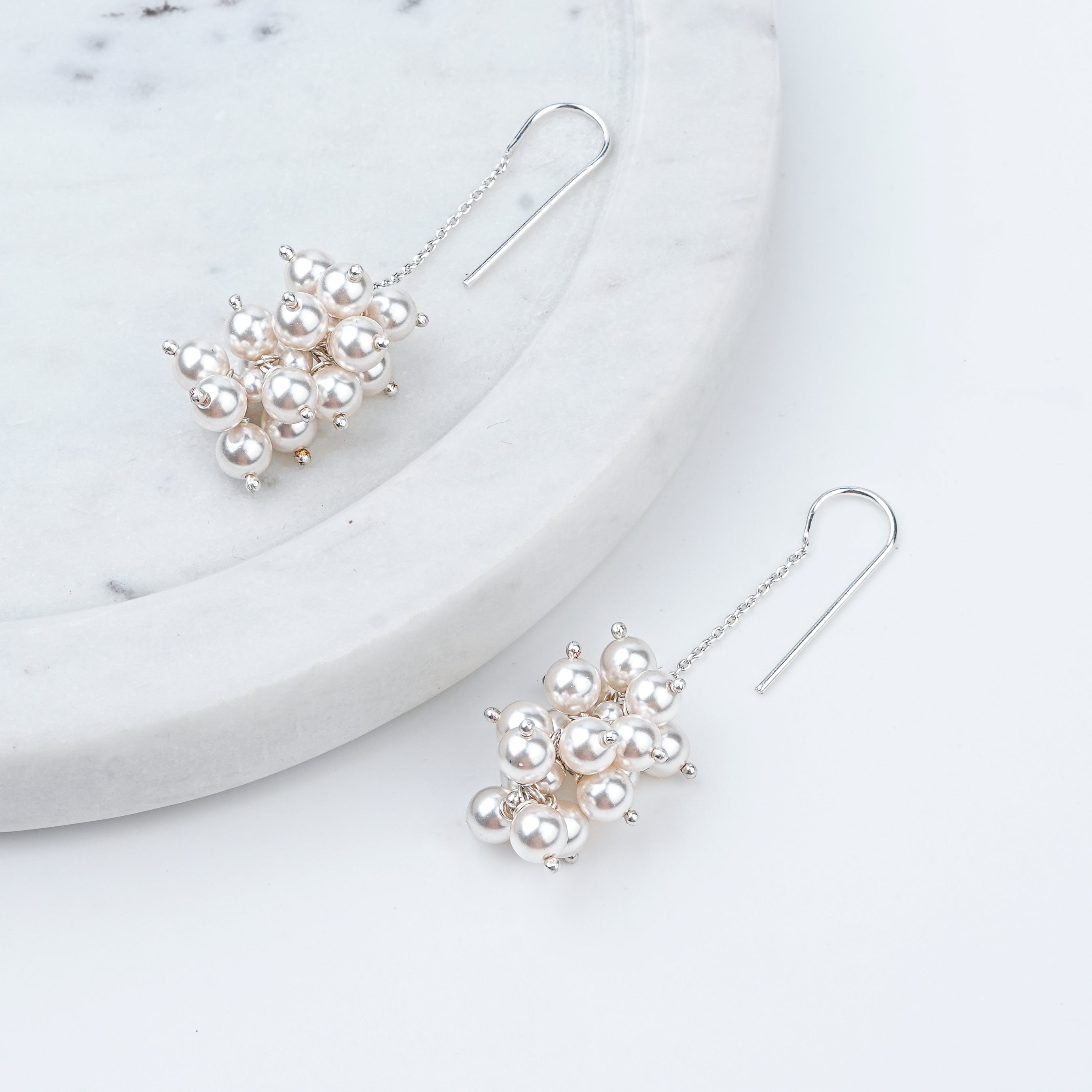 Pearl Bunch Dangling Earrings | 92.5 Sterling Silver