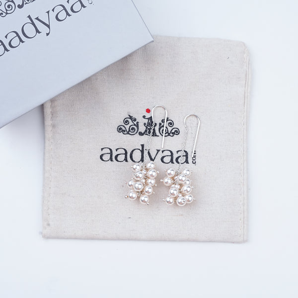 Pearl Bunch Dangling Earrings | 92.5 Sterling Silver