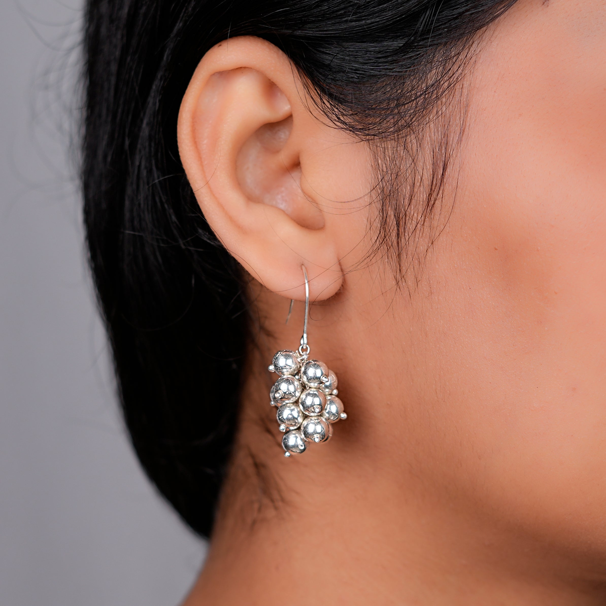 Silver Bead Cluster Earrings | 92.5 Sterling Silver