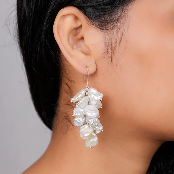 Baroque Pearl Grape Bunch Earrings | 92.5 Sterling Silver