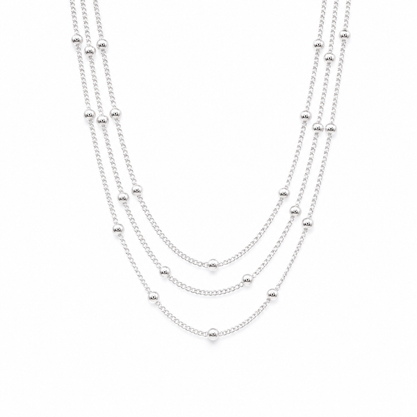 Dainty Silver Three Layered Necklace