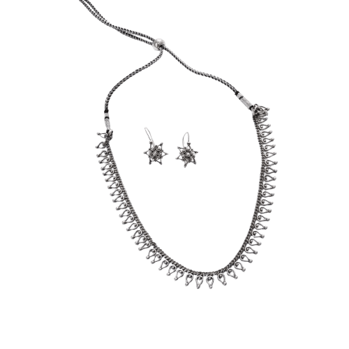 Delicate Drops Silver Set jewelry