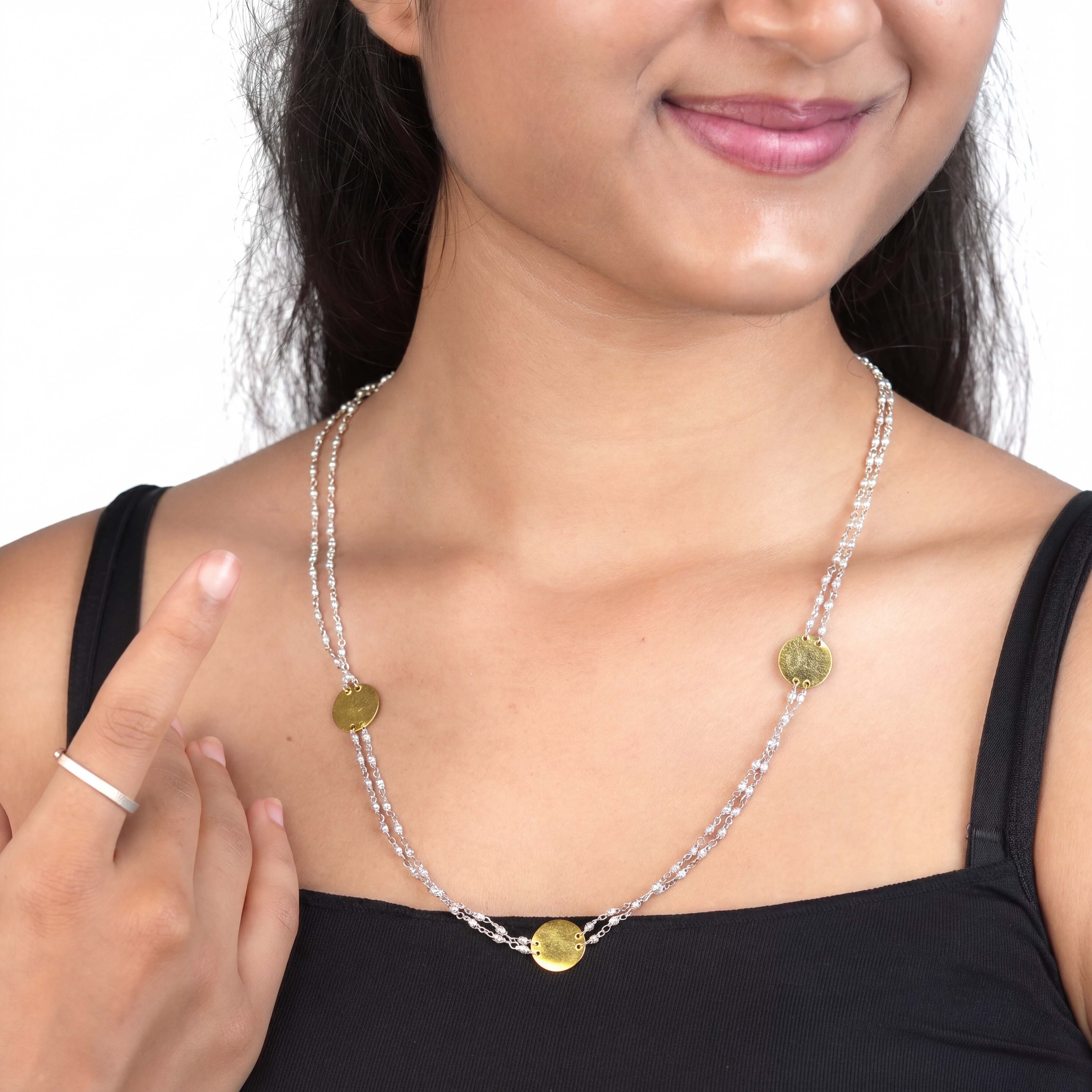 Coin Necklace with Pearl Ganthan | 22K Gold-Plated