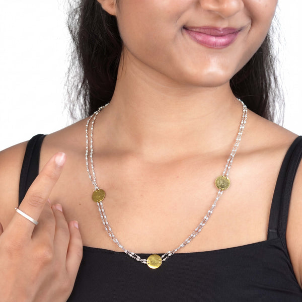 Coin Necklace with Pearl Ganthan | 22K Gold-Plated