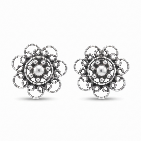Gopadma  Filigree Earrings Silver