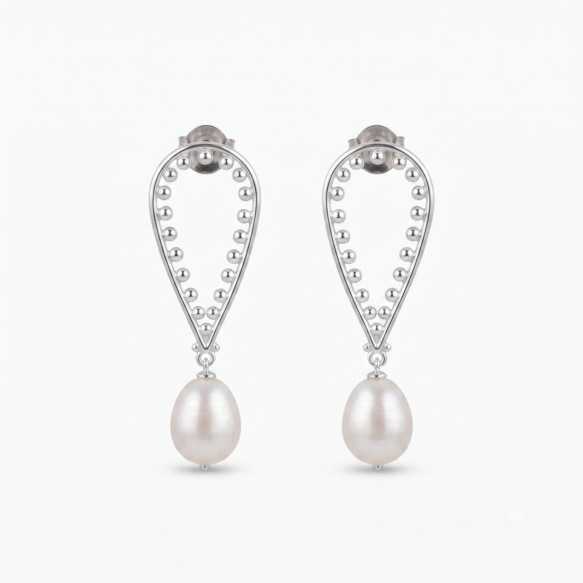 Single Pearl Silver Earring
