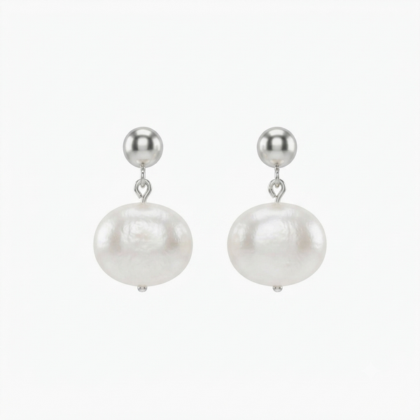 White Pearl Earrings (Project Handmade)