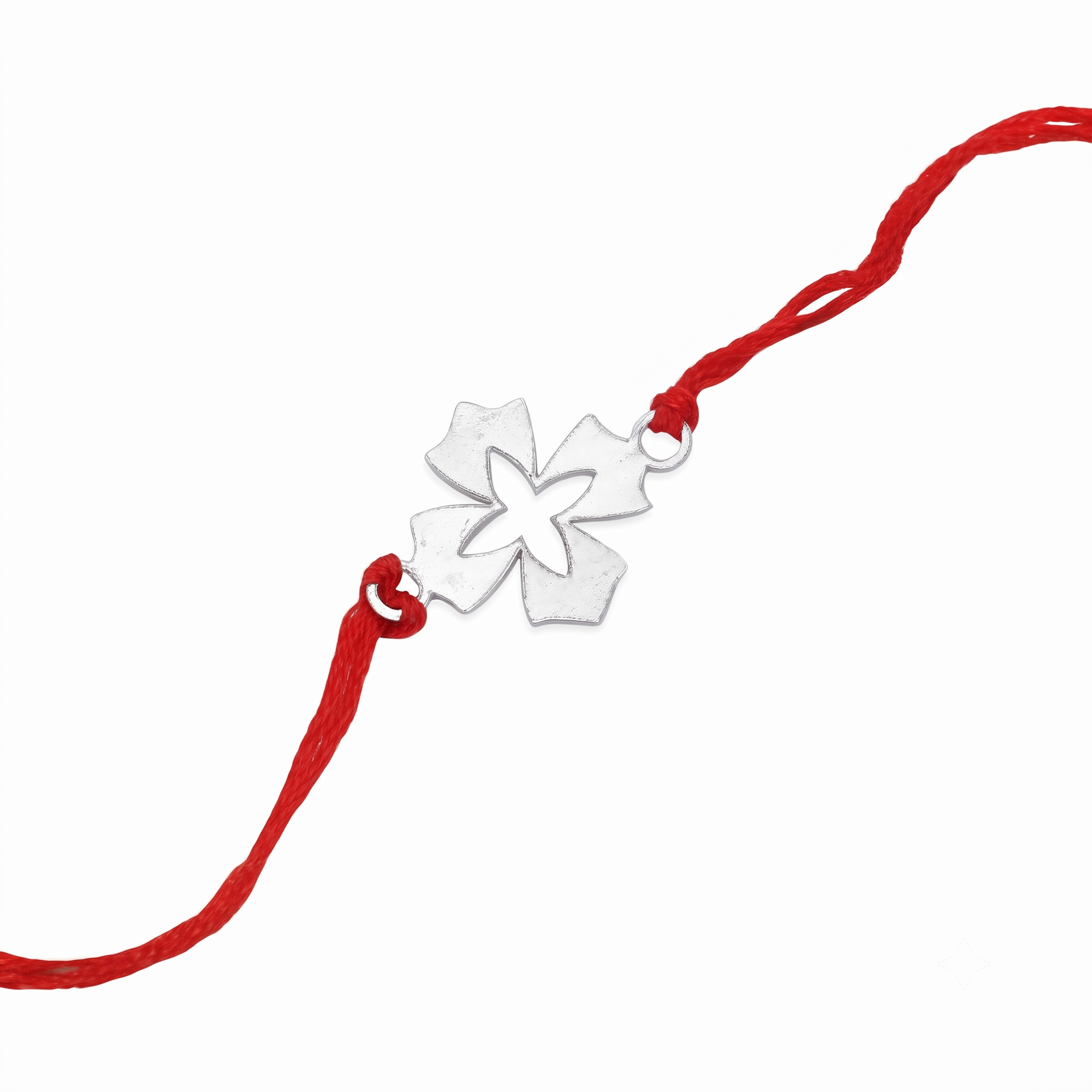Silver Laser cut Flower Rakhi