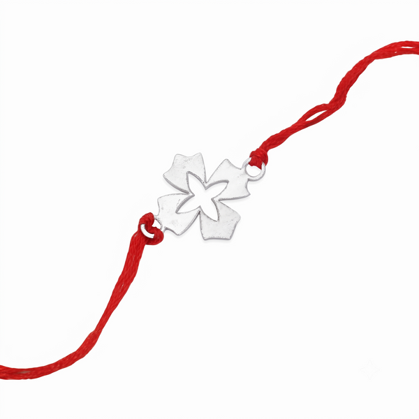 Silver Laser cut Flower Rakhi