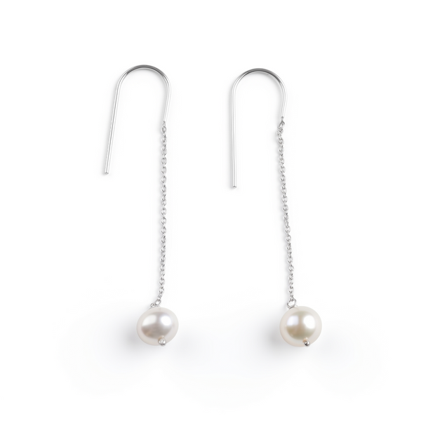 Pearl Dangle Chain Earrings
