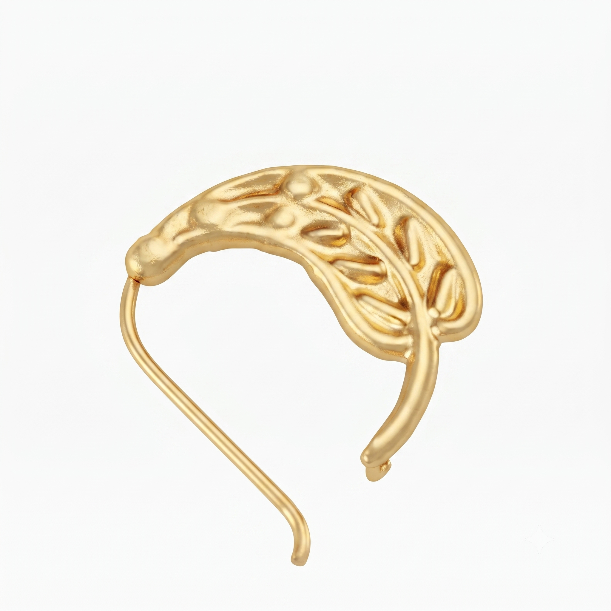 Silver Leaf Nath Gold Plated (Left, Pierced)