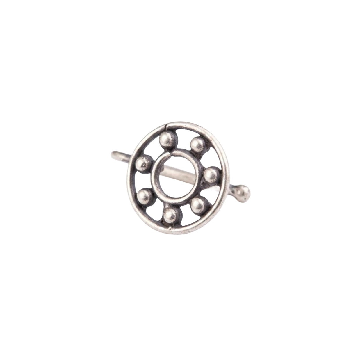 Handmade Silver Round in Round Nosepin (Clip on)