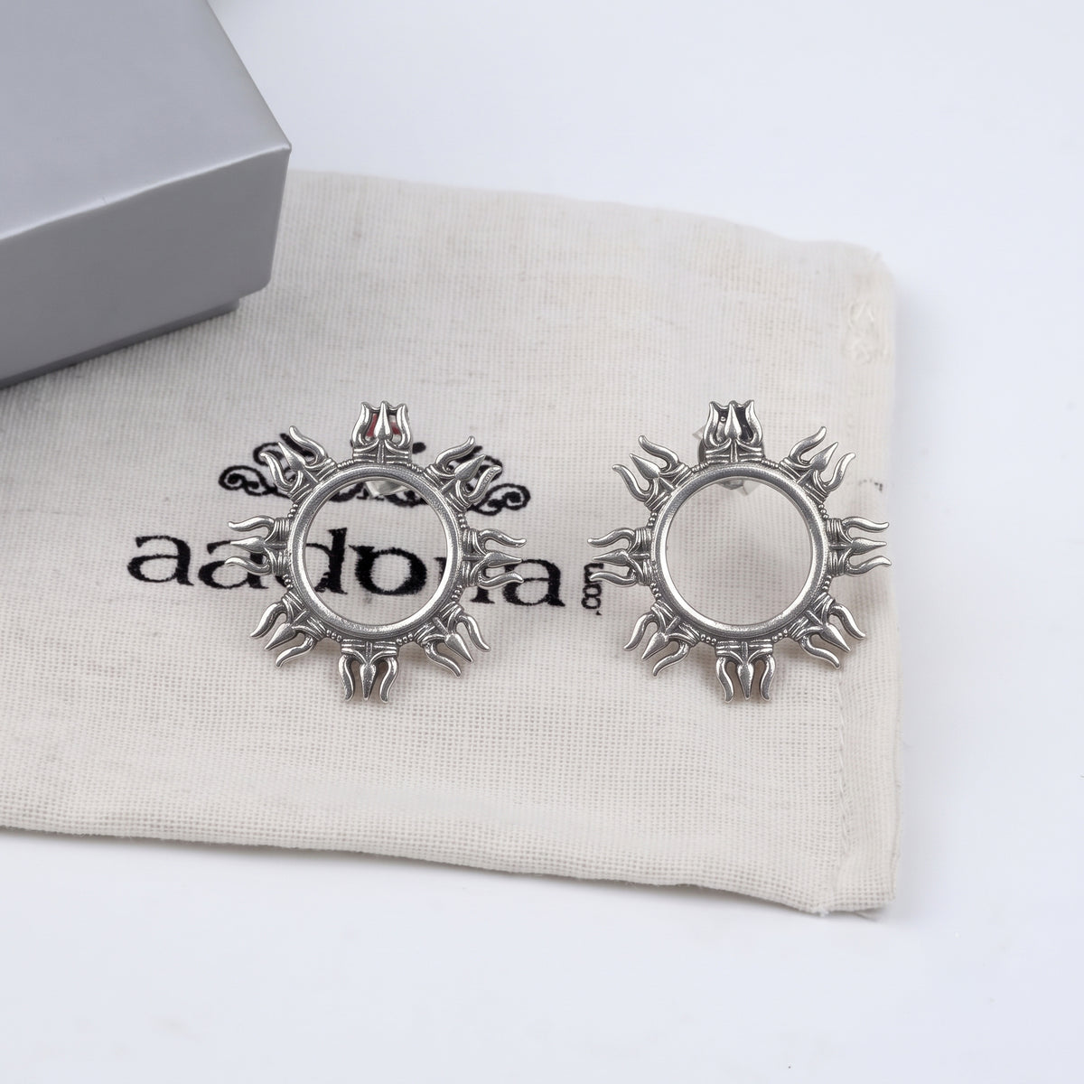 Silver Trishul Earrings