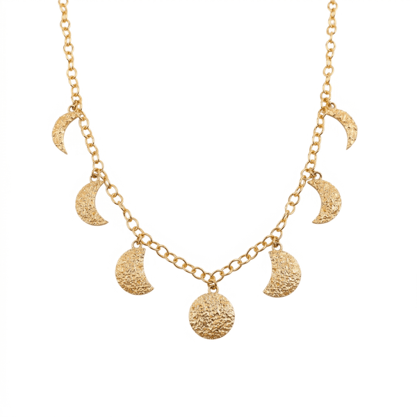 Brass Moon Phase Fashion Necklace