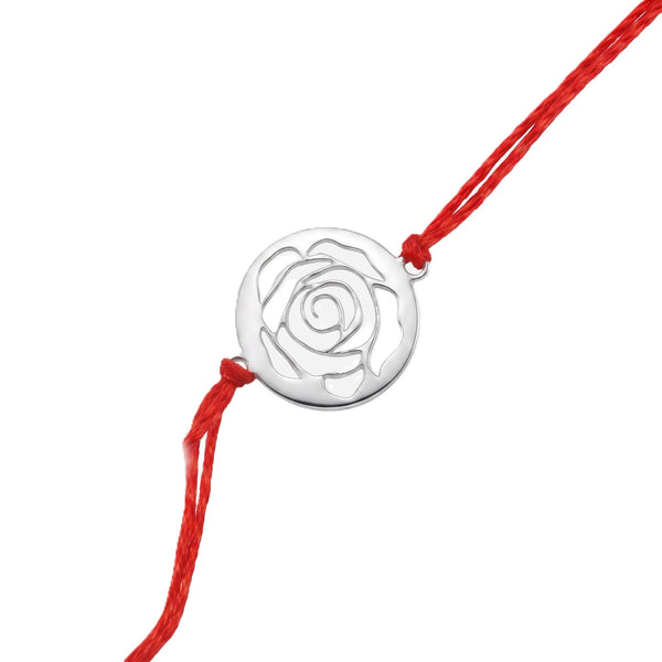 Silver Laser Cut Rose Rakhi