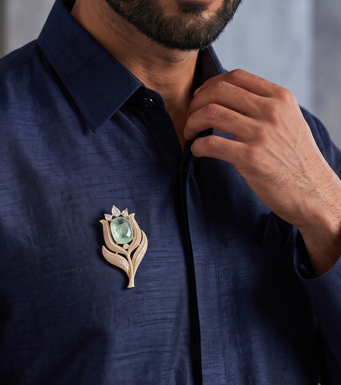 22K Gold Plated Fashion Unisex Brooch