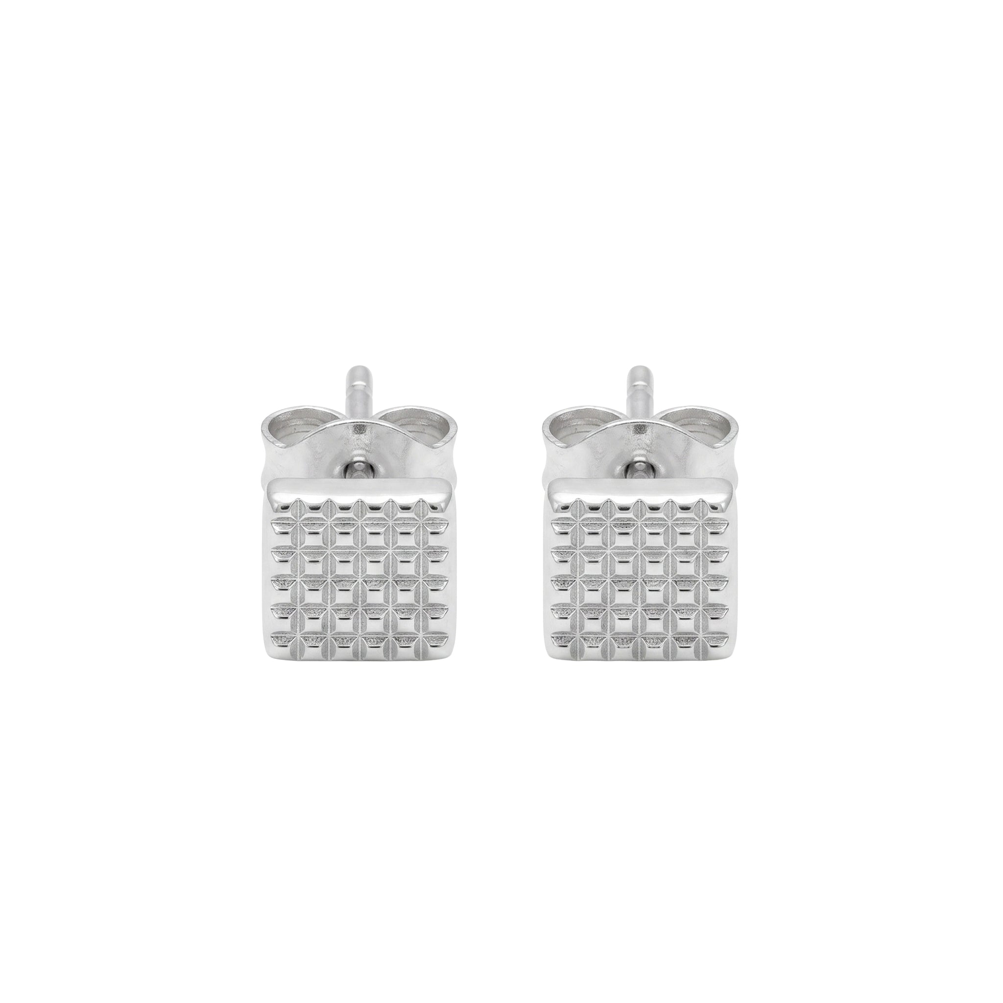 Tiny Dotted Diamond Silver Earring